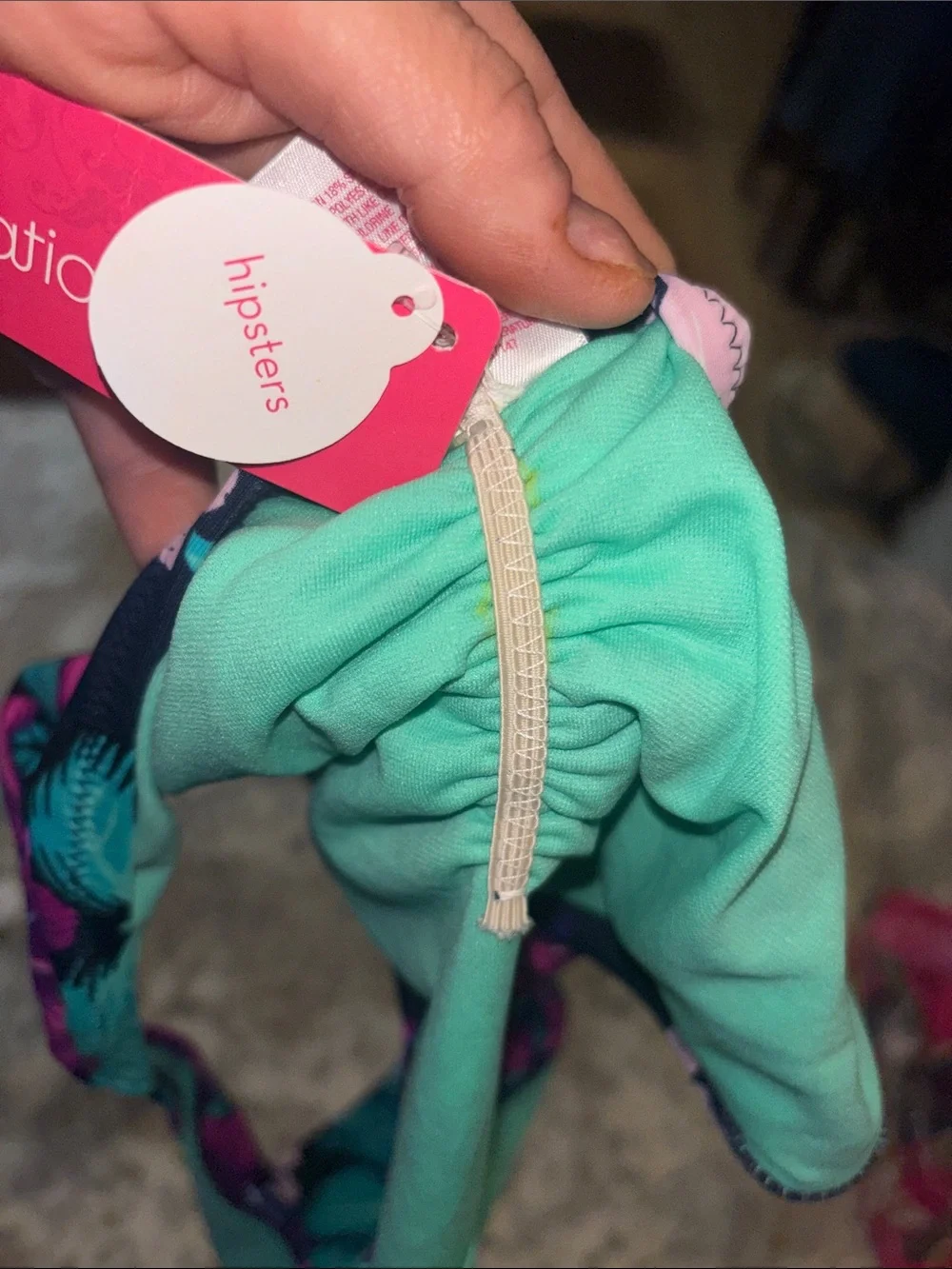 Xhilaration Bikini‎ Bottoms w/Pink & Navy Floral & Turquoise Ruffled Top NWT❗️